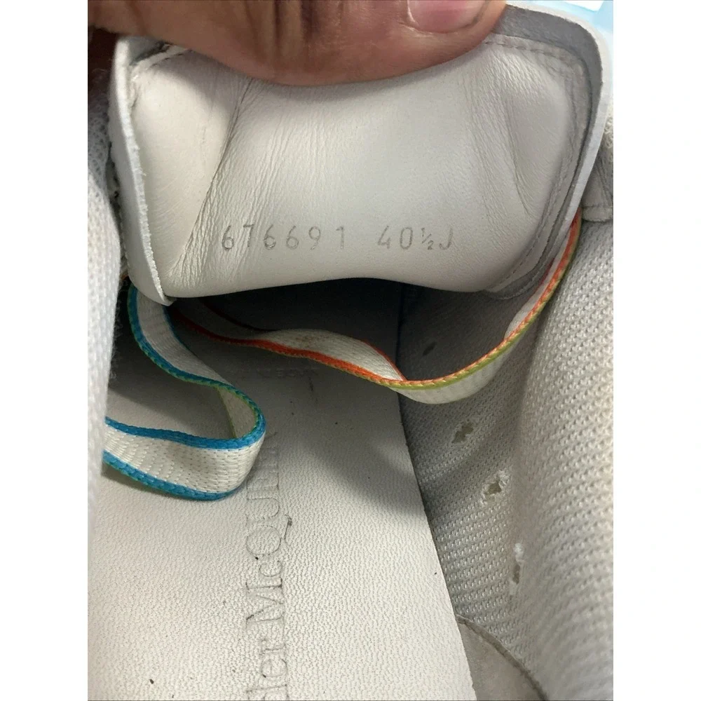 Alexander McQueen Court Trainer White Multi Sneaker 676691-WIA9P-9035 Size 40.5